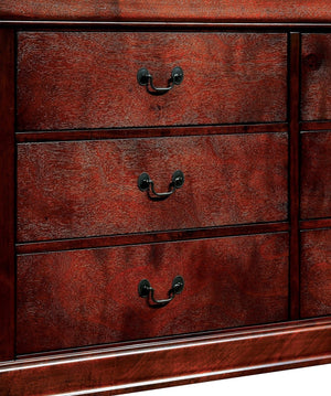 English Elm 1pc Elegant Louis Philippe Nightstand Solid Wood Transitional Design with Dovetail Drawers & Brass Pulls Cherry 25 L x 18.5 W x 27 H HS11CM7966CH-N-ID-AHD