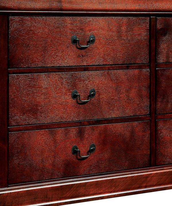 English Elm 1pc Elegant Louis Philippe Nightstand Solid Wood Transitional Design with Dovetail Drawers & Brass Pulls Cherry 25 L x 18.5 W x 27 H HS11CM7966CH-N-ID-AHD