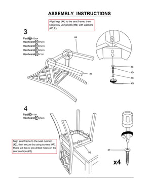 English Elm Antique Criss-Cross Back Solid Wood Side Chairs Set of 2 — Antique White Frame, Gray Cushioned Seats, Transitional Design HS11CM3491SC-ID-AHD