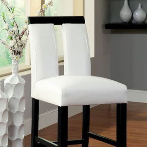 English Elm Set of 2 Padded Leatherette Side Chairs with Sleek Slit Back Design for Modern Dining Rooms White 41.5 L x 13 W x 19.5 H HS11CM3559PC-ID-AHD