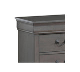 English Elm 1 Piece Nightstand Gray Louis Philippe Solid Wood English Dovetail Construction Antique Nickle Hanging Pulls