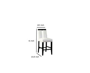 English Elm Set of 2 Padded Leatherette Side Chairs with Sleek Slit Back Design for Modern Dining Rooms White 41.5 L x 13 W x 19.5 H HS11CM3559PC-ID-AHD