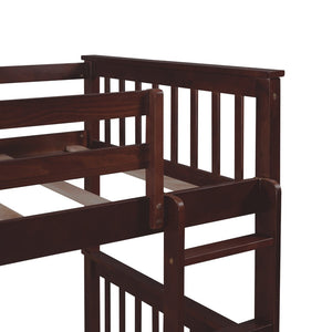English Elm Twin-over-twin Bunk Bed Walnut Finish with Storage Drawers and Convertible Frame LT000265AAP-1
