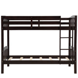 Hearth and Haven Stucci Twin over Twin Bunk Bed with Curved Headboard and Ladder, Espresso LT000066AAP