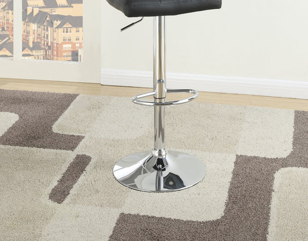 English Elm Black Faux Leather Tufted Counter Height Stools Set of 2 Adjustable Swivel Bar Chairs with Metal Frame and Cushioned Seats HS00F1565-ID-AHD