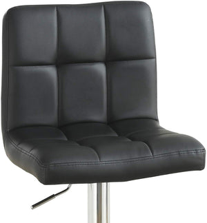 English Elm Black Faux Leather Tufted Counter Height Stools Set of 2 Adjustable Swivel Bar Chairs with Metal Frame and Cushioned Seats HS00F1565-ID-AHD