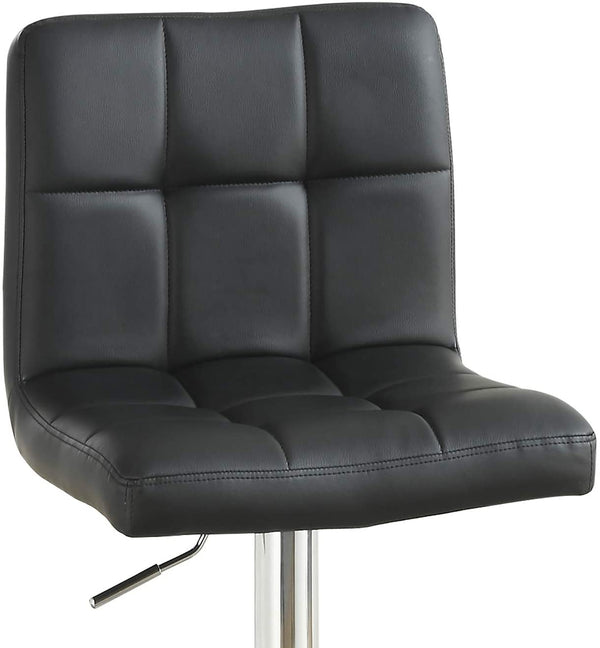 English Elm Black Faux Leather Tufted Counter Height Stools Set of 2 Adjustable Swivel Bar Chairs with Metal Frame and Cushioned Seats HS00F1565-ID-AHD