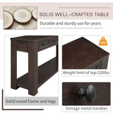 English Elm Trexm Console Table/Sofa Table With Storage Drawers and Bottom Shelf For Entryway Hallway(Espresso)