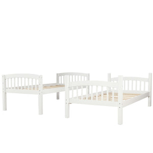 English Elm Twin Over Kids Bunk Bed Solid Pine Frame White Finish Separates Into Two Beds LT000066AAK