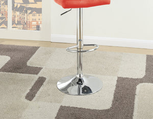 English Elm Red Faux Leather Bar Stool Set of 2 Adjustable Counter Height Stools Tufted Cushioned Seats Modern HS00F1640-ID-AHD