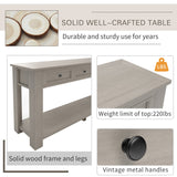 English Elm Trexm Console Table/Sofa Table With Storage Drawers and Bottom Shelf For Entryway Hallway (Gray Wash)