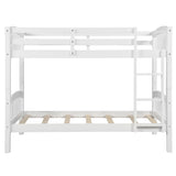 Hearth and Haven Stucci Twin over Twin Bunk Bed with Curved Headboard and Ladder, White LT000066AAK