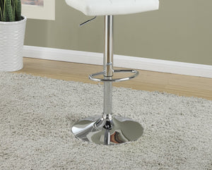 English Elm White Faux Leather Bar Stool Set of 2 Adjustable Counter Height Tufted Padded Back Seats with Armrests White 18 L x 21 W x 22 H HS00F1566-ID-AHD