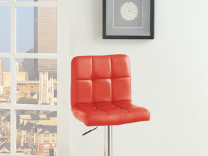 English Elm Red Faux Leather Bar Stool Set of 2 Adjustable Counter Height Stools Tufted Cushioned Seats Modern HS00F1640-ID-AHD