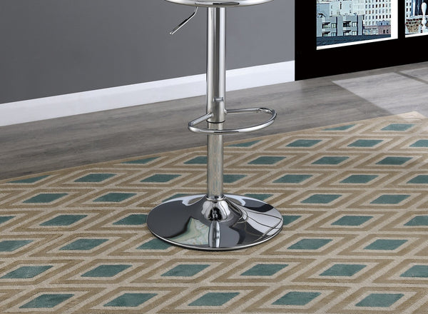 English Elm Adjustable Modern Bar Stool Set of 2 with Gas Lift Lever, Faux Leather Seat and Chrome Metal Base, Stylish White 17 L x 18.25 W x 23 H HS00F1642-ID-AHD