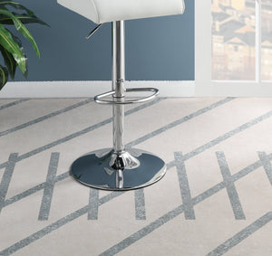 English Elm Adjustable Modern Bar Stool Set of 2 with Gas Lift Lever, Faux Leather Seat and Chrome Metal Base, Stylish White 26 L x 22.83 W x 17.67 H HS00F1645-ID-AHD