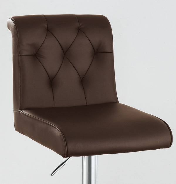 English Elm Adjustable Modern Bar Stool Set of 2 with Gas Lift Lever, Faux Leather Seat and Chrome Metal Base, Stylish Espresso 17 L x 18.2 W x 23 H HS00F1646-ID-AHD