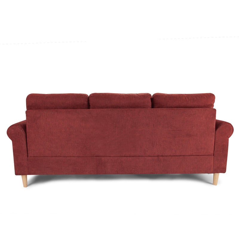 English Elm Paparika Reversible Sectional Sofa 2-Piece Velvet-Like Chaise Tufted Back Pillows Nailhead Arms Cozy Modern HS00F6449-ID-AHD
