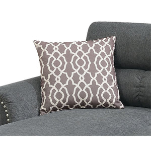 English Elm Slate Reversible Sectional Sofa with Tufted Back, Nailhead Arms, Plush Pillows & Tapered Legs HS00F6447-ID-AHD