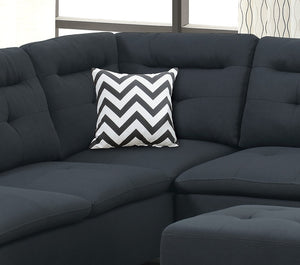English Elm Living Modern Linen-Like Sectional Sofa with Left Chaise and Storage Ottoman, Tufted Comfort Design Black 15 L x 23 W x 34 H HS00F6588-ID-AHD