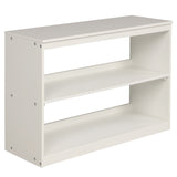 Hearth and Haven Moore Low Study Twin Size Loft Bed with Cabinet and Rolling Portable Desk, White LT000113AAK