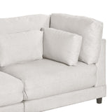 Hearth and Haven 2 Piece L Shaped Sofa with Removable Ottomans, Beige