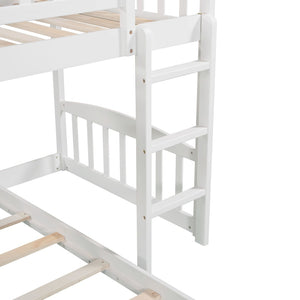 English Elm Stairway Twin Bunk Bed with Slide Storage Drawers and Guardrail Kids Bedroom LT100156AAK-1