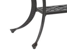 English Elm Coffee Table Antique Bronze Aluminum Outdoor Coffee Table — Castle Rock Lattice Top, Shelf, Weatherproof ABQ-AHF-LD1031F