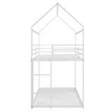 Hearth and Haven Stetsonia Twin over Twin House Bunk Bed with Built-in Ladder, White WF286772AAK