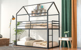 Hearth and Haven Stetsonia Twin over Twin House Bunk Bed with Built-in Ladder, Black WF286772AAB