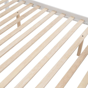 English Elm Stairway Twin Over Full Bunk Bed with Built in Stair Storage for Kids Bedroom White LT000019AAK