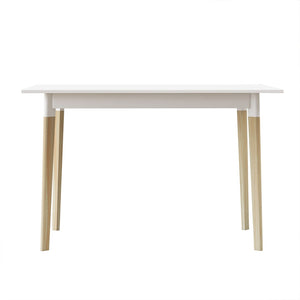 English Elm Modern Rectangular Dining Table with Solid Pine Legs Seats Four in White Mdf W112040061