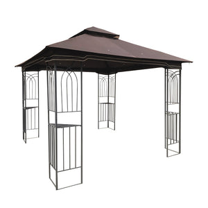 English Elm Same 10x10 Outdoor Gazebo Steel Frame Double Roof Mesh Screens Backyard Patio Shelter W41940786