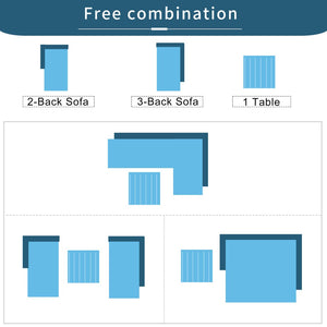 English Elm Topmax Outdoor Aluminum Patio Sectional Set with Integrated End Tables and Coffee Table WF285249AAE