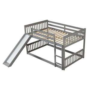 English Elm Twin Low Loft Bed with Pull Out Desk Drawers Cabinet and Shelves for Kids W697S00026