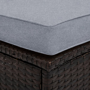 English Elm TOPMAX 5-Piece All-Weather PE Rattan Outdoor Sectional Sofa Set with Tempered Glass Table, Durable Cushions Gray SP100149AAE