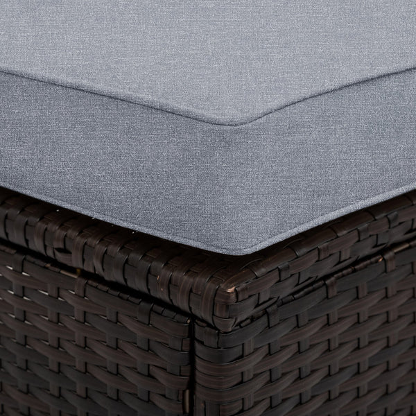 English Elm TOPMAX 5-Piece All-Weather PE Rattan Outdoor Sectional Sofa Set with Tempered Glass Table, Durable Cushions Gray SP100149AAE