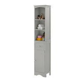 English Elm Tall Bathroom Cabinet, Freestanding Storage Cabinet With Drawer, Mdf Board, Adjustable Shelf, Grey