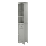 English Elm Tall Bathroom Cabinet, Freestanding Storage Cabinet With Drawer, Mdf Board, Adjustable Shelf, Grey