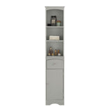 English Elm Tall Bathroom Cabinet, Freestanding Storage Cabinet With Drawer, Mdf Board, Adjustable Shelf, Grey