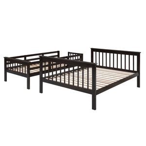 English Elm Stairway Twin Over Full Bunk Bed with Built in Stair Storage for Kids Bedroom Espresso LT000019AAP-1
