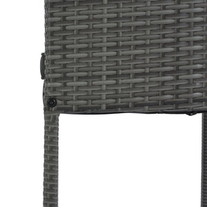 English Elm GO Outdoor 5-Piece Patio Wicker Bar Set with Acacia Top, Removable Cushions, Non-Slip Feet — Durable Seating for 250 lb Capacity FG201216AAE