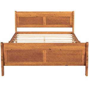 English Elm Full Size Wood Platform Bed Minimalist Frame with Headboard and No Box Spring Needed WF289141AAL