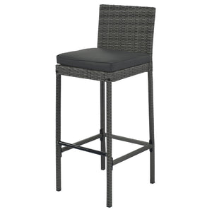 English Elm <old Sku Fg201216aae> Acacia Wood Top Outdoor Wicker Bar Set with Cushioned Seating N704G201216E