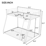 Hearth and Haven Twin over Full Metal Bunk Bed, White MF286653AAK