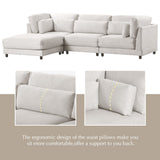 English Elm 2 Pieces L Shaped Sofa With Removable Ottomans and Comfortable Waist Pillows