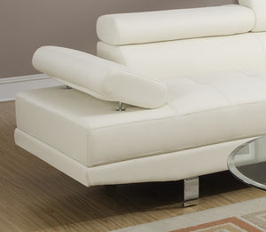 English Elm White Faux Leather Sectional Sofa with Adjustable Headrests, Right Chaise & Left Sofa, Modern 105" stylish HS00F7320-ID-AHD