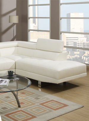 English Elm White Faux Leather Sectional Sofa with Adjustable Headrests, Right Chaise & Left Sofa, Modern 105" stylish HS00F7320-ID-AHD