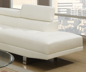 English Elm White Faux Leather Sectional Sofa with Adjustable Headrests, Right Chaise & Left Sofa, Modern 105" stylish HS00F7320-ID-AHD
