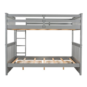 English Elm Full-over-full Bunk Bed with Dual Storage Drawers Solid Pine Kids Shared Bedroom Gray LT000365AAE-1